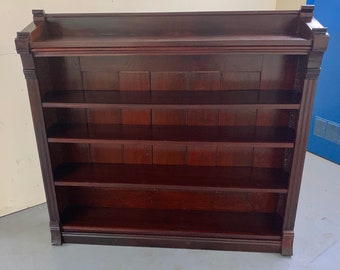 Beautiful monumental antique New York Victorian  large mahogany or walnut bookcase 63w13d60 shipping is not free