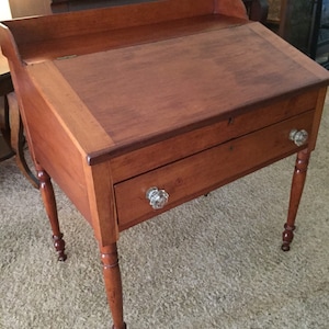 Antique School Masters Cherry Desk 1800&#39;s 25d35w39h High Quality Shipping is Not free