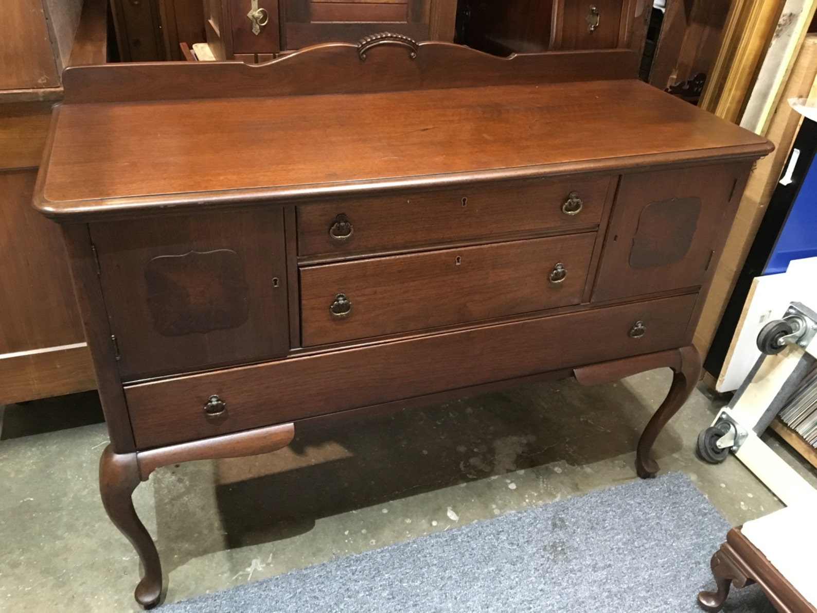 Beautiful antique buffet sideboard Queen Anne style Etsy