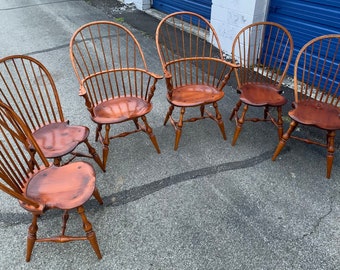 Vintage D R Dimes windsor chairs warm tones mixed wood 18h39h42h16w21w26w Shipping is not free