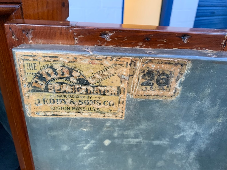 Beautiful 1905 Eddy solid Pine Refrigerator ice chest Boston Ma 35.5W20D37H Shipping is not free image 10