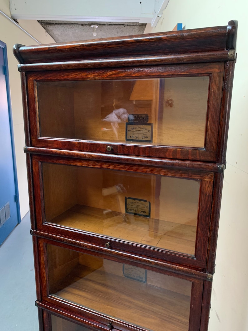 Antique Globe Wernicke Threequarter Size Oak 4 Section Etsy