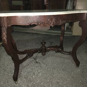 Price Drop***Antique Large Victorian Marble Top Parlor Table 23.5w39.5L 29h Shipping is not free