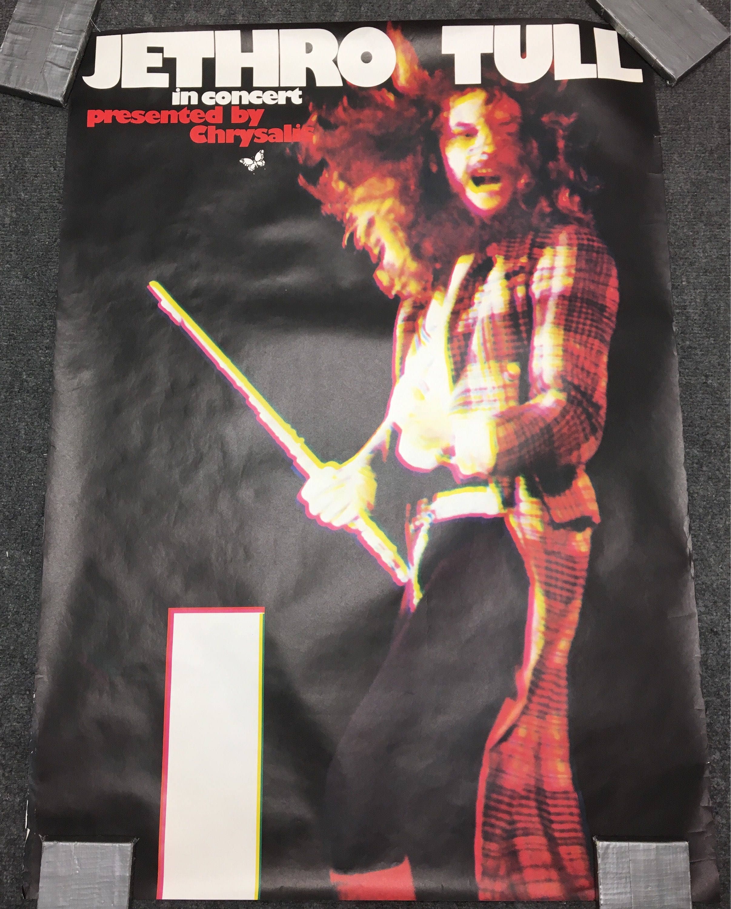 Vintage Original Jethro Tull Concert Music Poster C1970-74 Size 23
