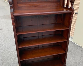 Beautiful 19th c Victorian Walnut bookcase bookshelf 36w13d60h Shipping is not free