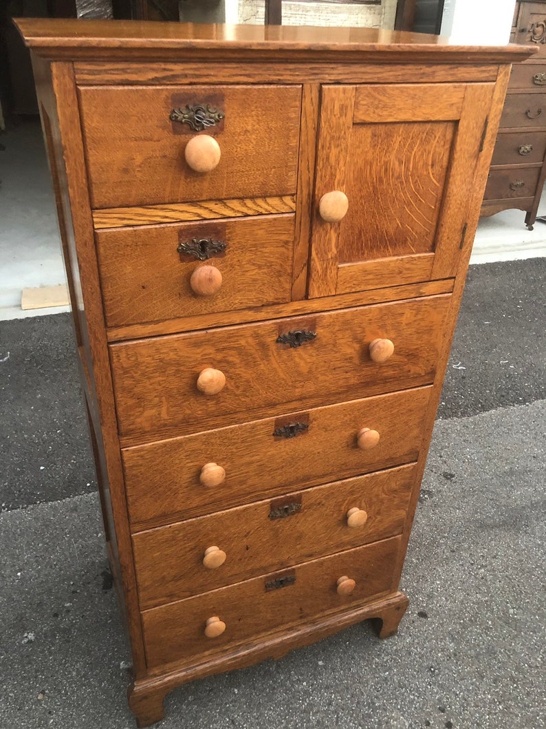 1890 S American Diminutive Hat Box Dresser Chest In Oak Etsy