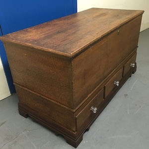 Antique Pennsylvania Grain Painted 3 drawer Blanket Chest 23w27h49L Shipping is not free