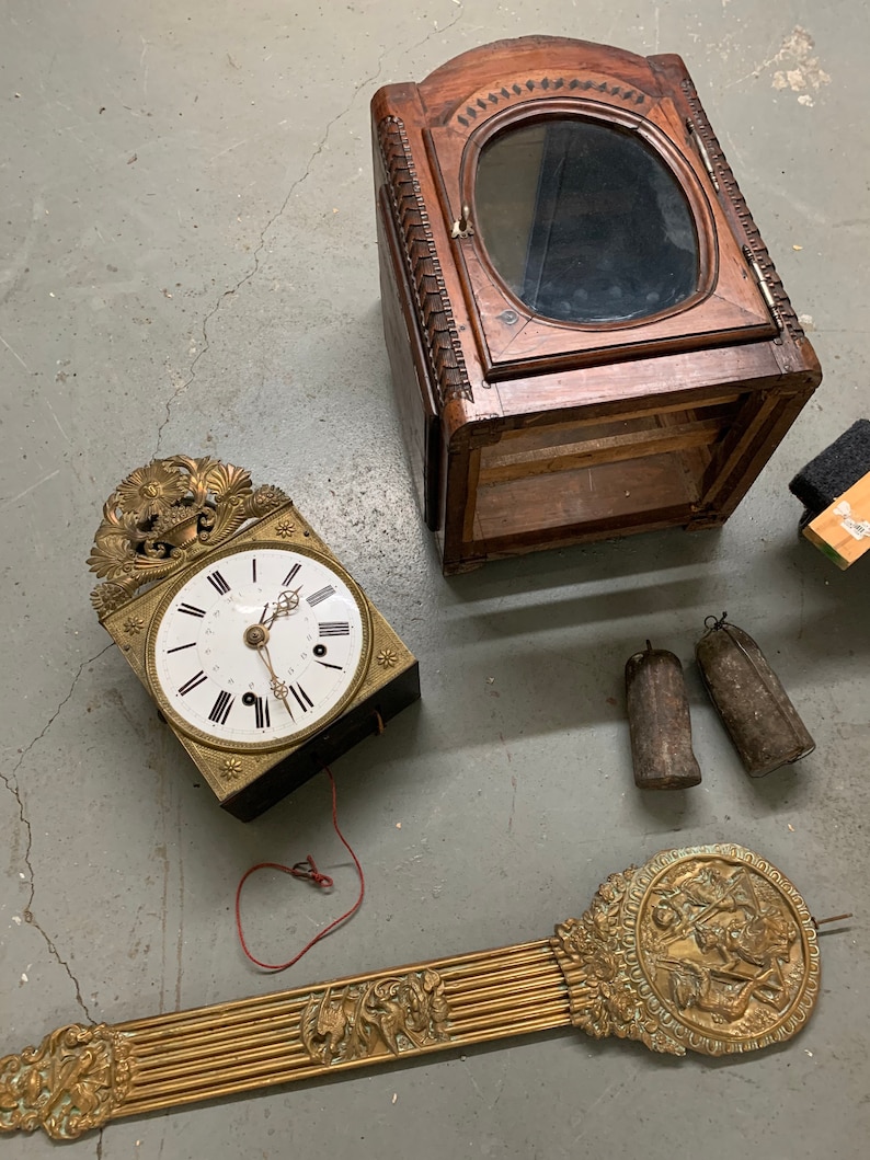 Antique French Tall Case Walnut Grandfather Clock Carved With Etsy