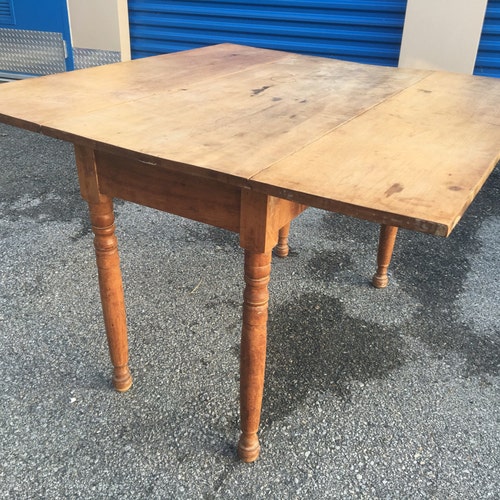 Walnut Drop Leaf Dining Table Etsy