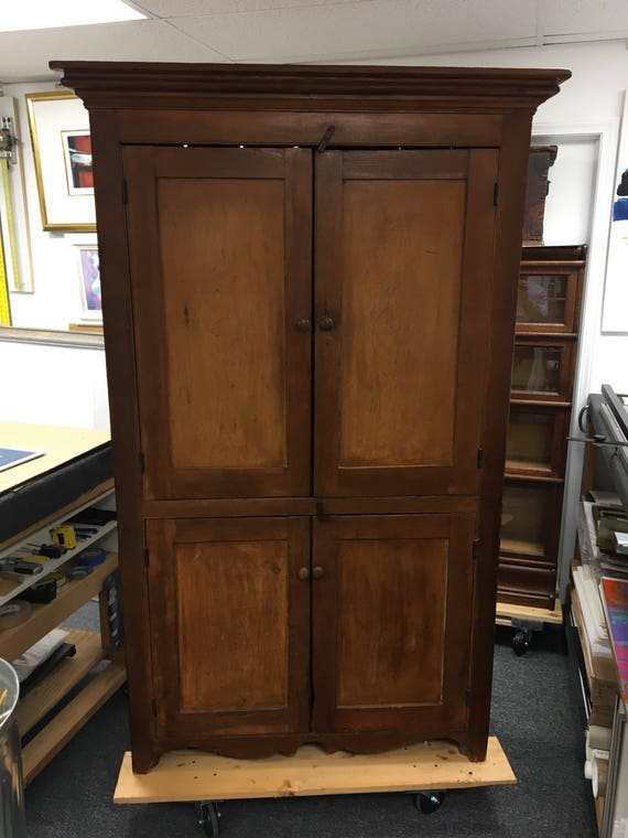 Primitive Four Door Flat Wall Kitchen Cabinet Cupboard 40w15d72h Shipping Is Not Free