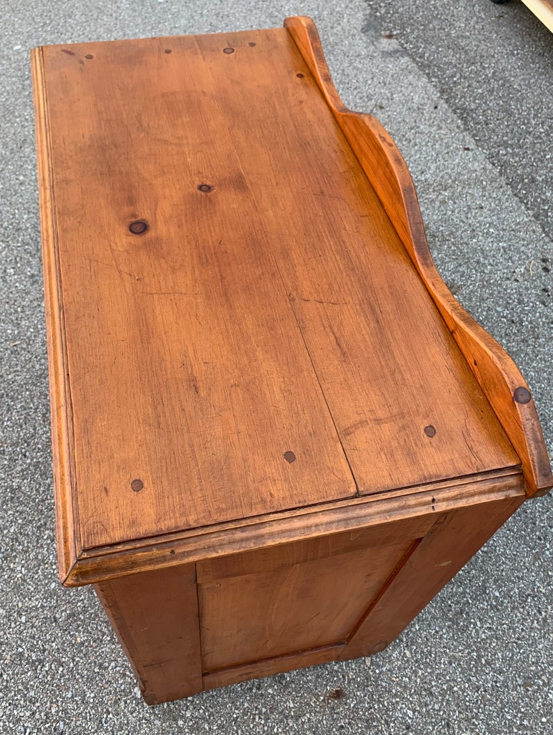 Antique 1880 Country Pine Chest Dresser 3 Knapp Joint Drawers Etsy