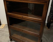 Antique executive Macey walnut 3 section stacking barrister bookcase 12d36w51h Shipping is not free