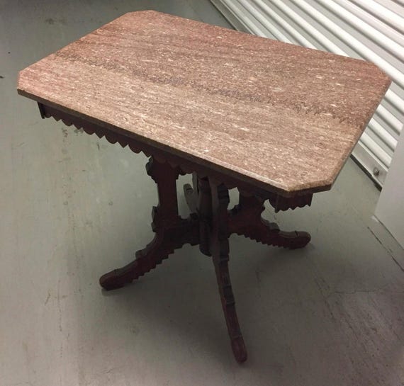 Antique Table Victorian Marble Top Mahogany 30h20d29w Shipping is Not Free Etsy Canada