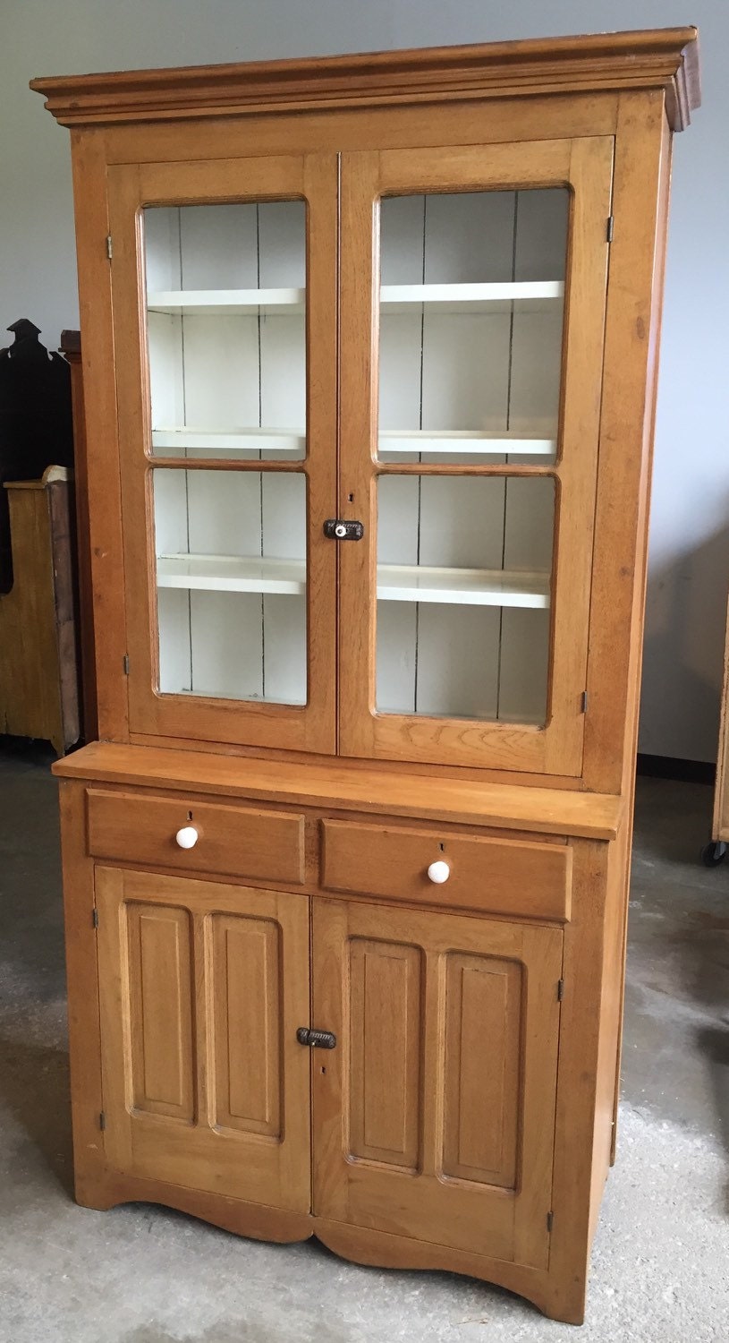 Exquisite Antique American Stepback Cupboard Cabinet 1 Piece 48w43w39h90h21d15d Shipping is Not free