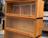 Antique 1896 solid oak Globe Wernicke 4 stack barrister bookcase 12d9.5d34w65h Shipping is not free