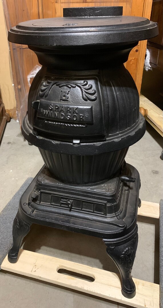 Antique Cast Iron Pot Belly Parlor Cook Stove 17 X 17 X28h Etsy