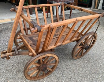 Beautiful Pennsylvania hardwood and iron goat wagon 29w28h49d shipping is not free