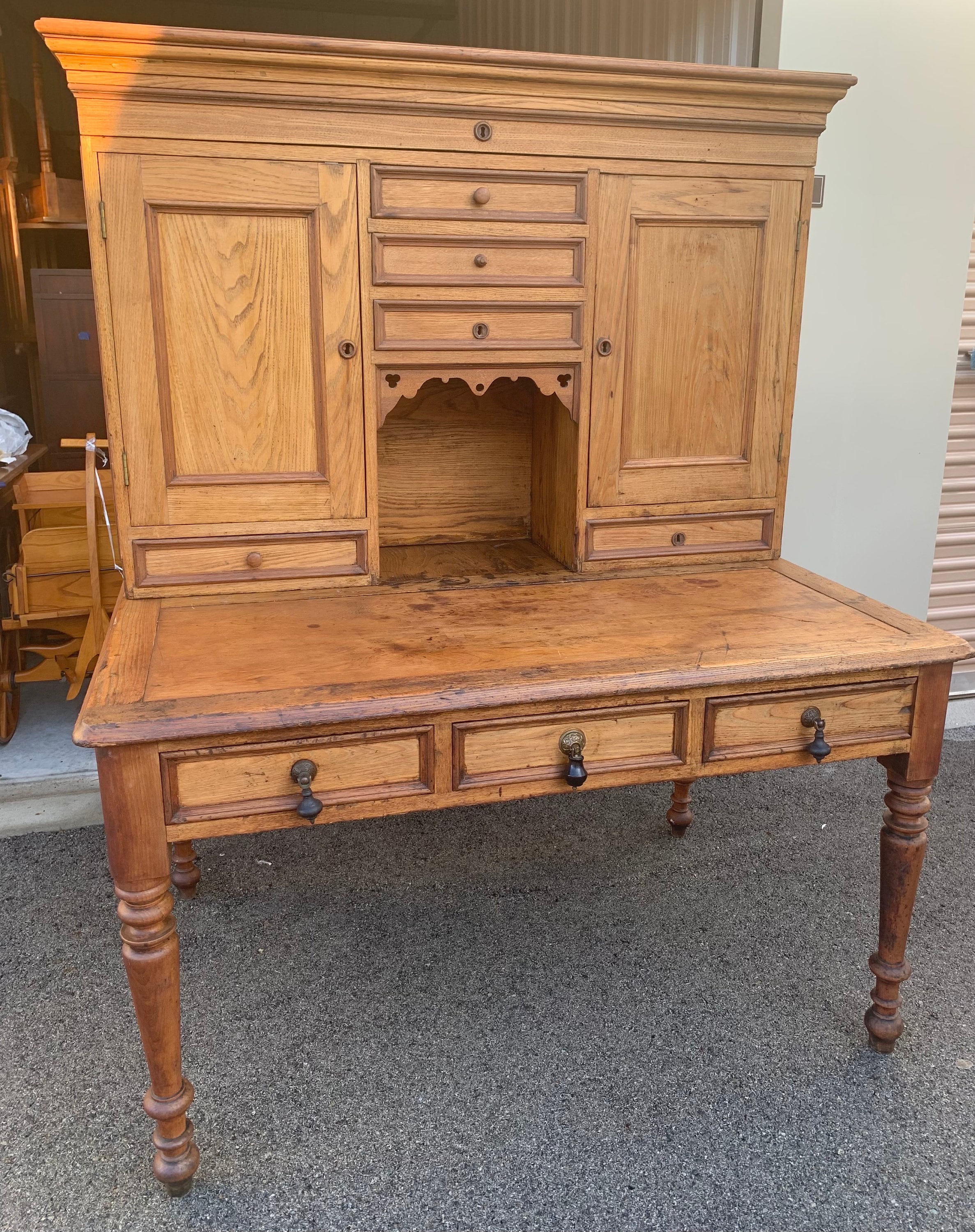 Antique Primitive Southern 1860s Plantation Desk 53W34D23CH30H65