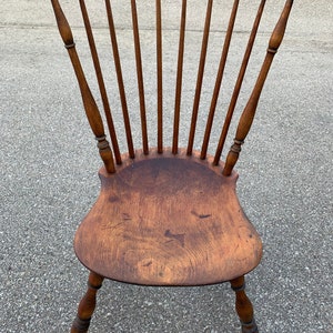antique mixed wood New England Windsor chair great patina 17D21W16.5H35H shipping is not free