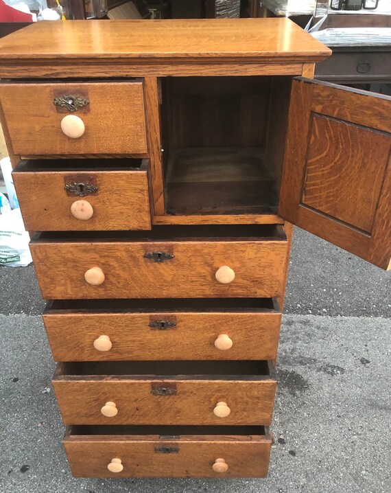 1890 S American Diminutive Hat Box Dresser Chest In Oak Etsy