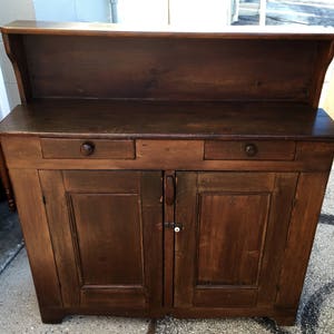 Primitive Hutch-Back Country Kitchen Jelly Cupboard 54h52w16d Shipping is not free