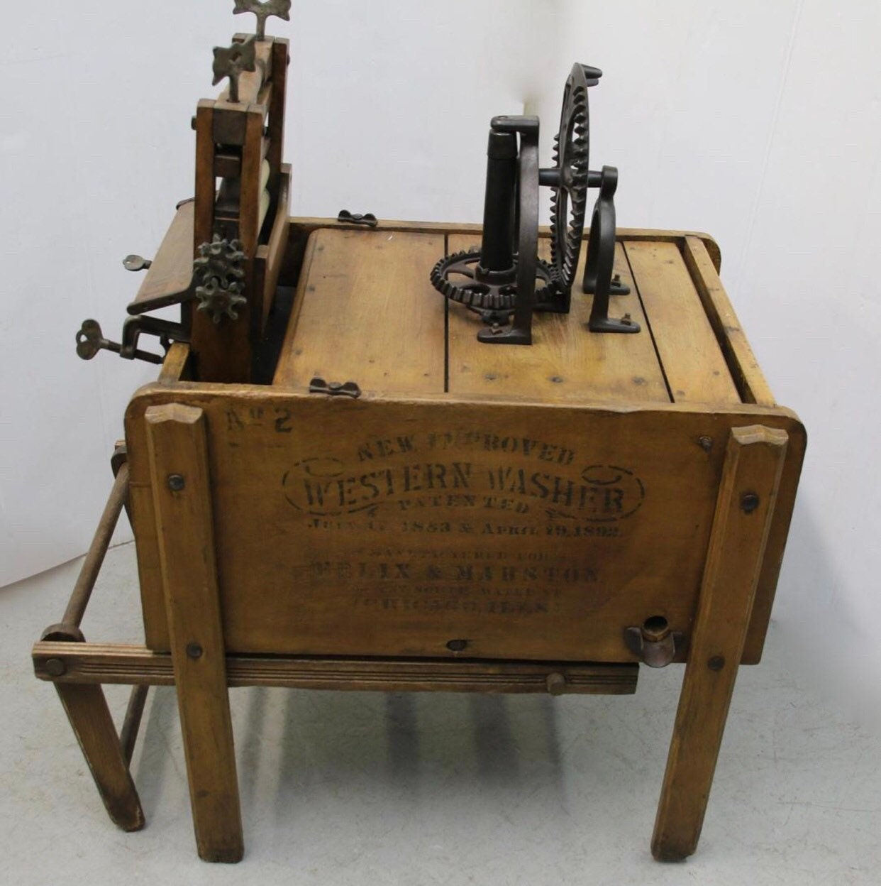 Antique wooden Western Washing machine 1892 Chicago Illinois Etsy