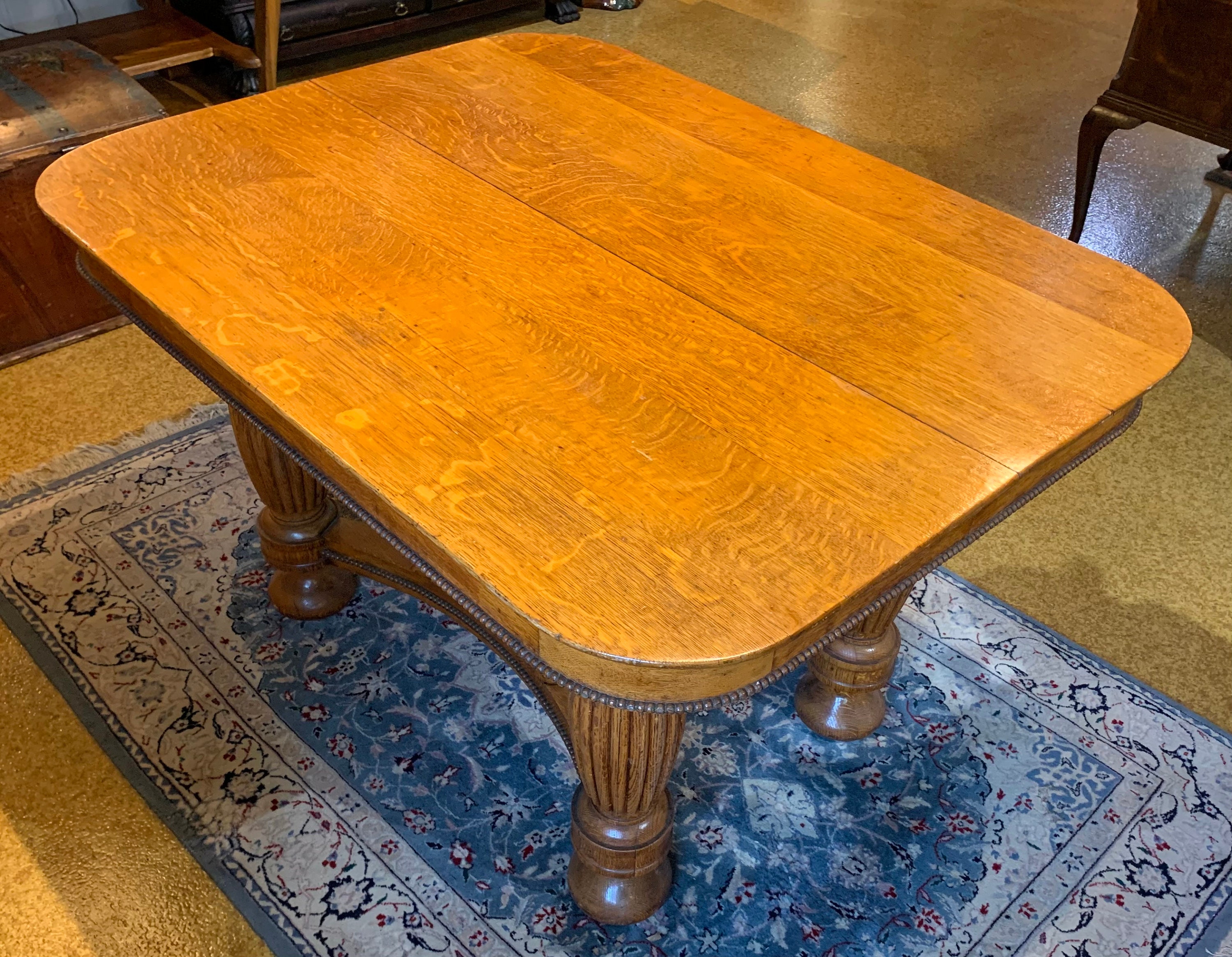 American Antique Solid Tiger Oak Library Table 48W37D28H