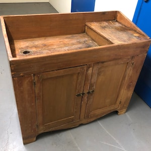 American mixed wood dry sink white interior drain hole 35H19D40W Shipping is not free