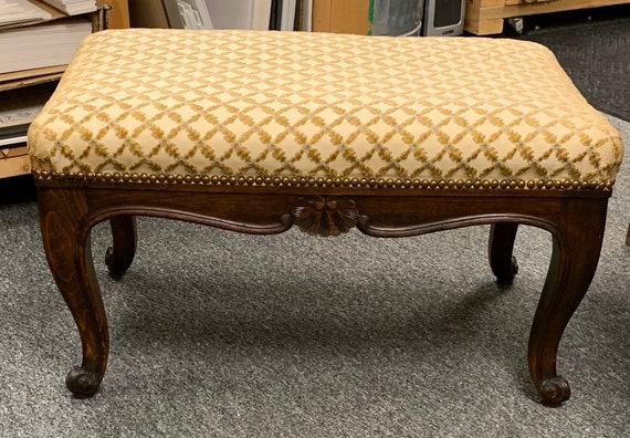 Antique upholstered bench deals
