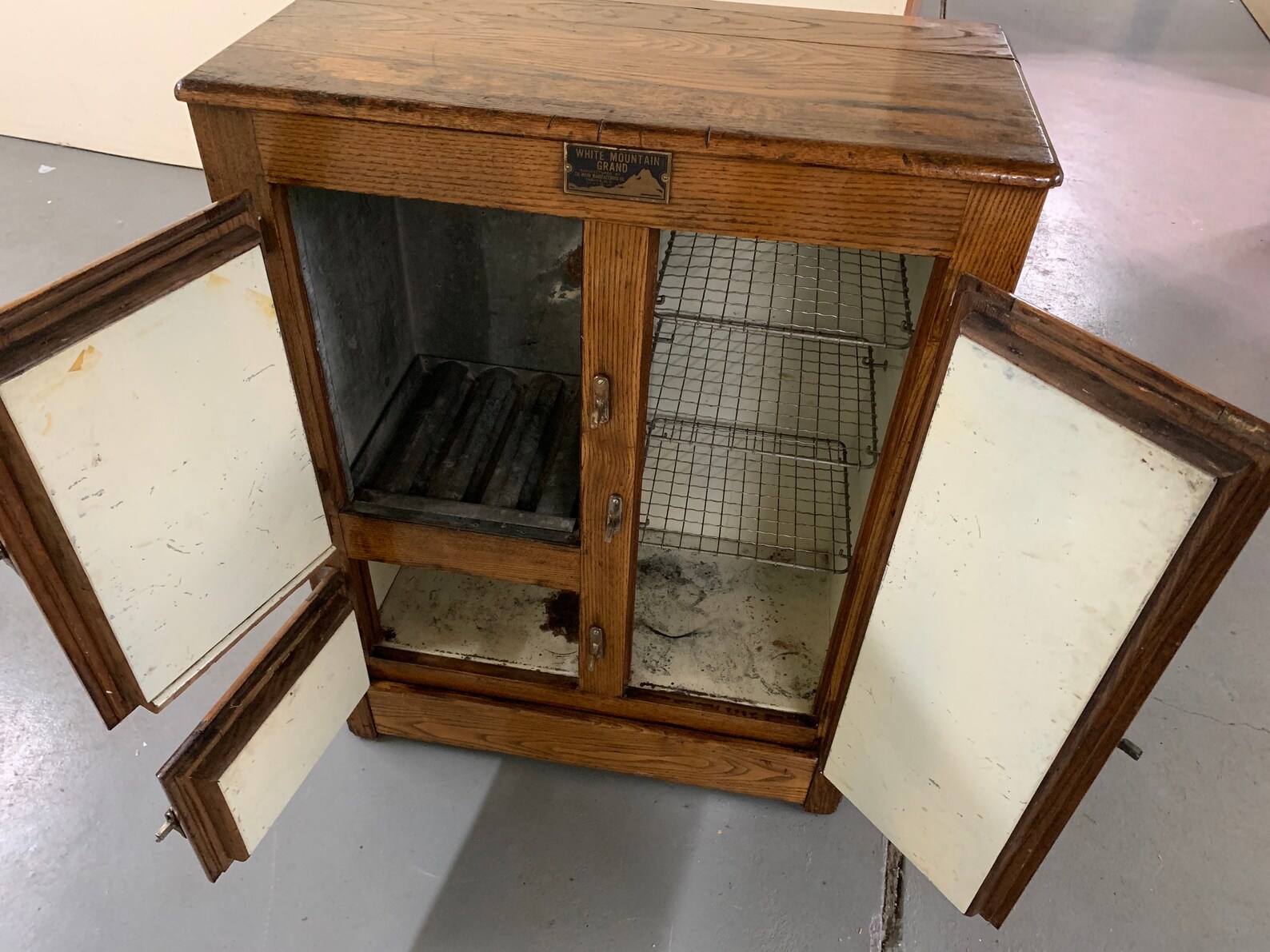 Antique Solid Oak Ice Box Chest White Mountain Grand New Etsy