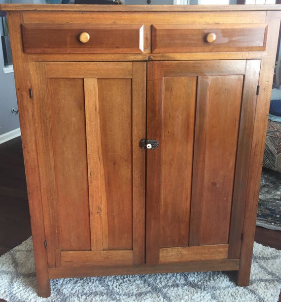 Antique Hardwood Jelly Cupboard Kitchen Cabinet 42w52h16d Etsy