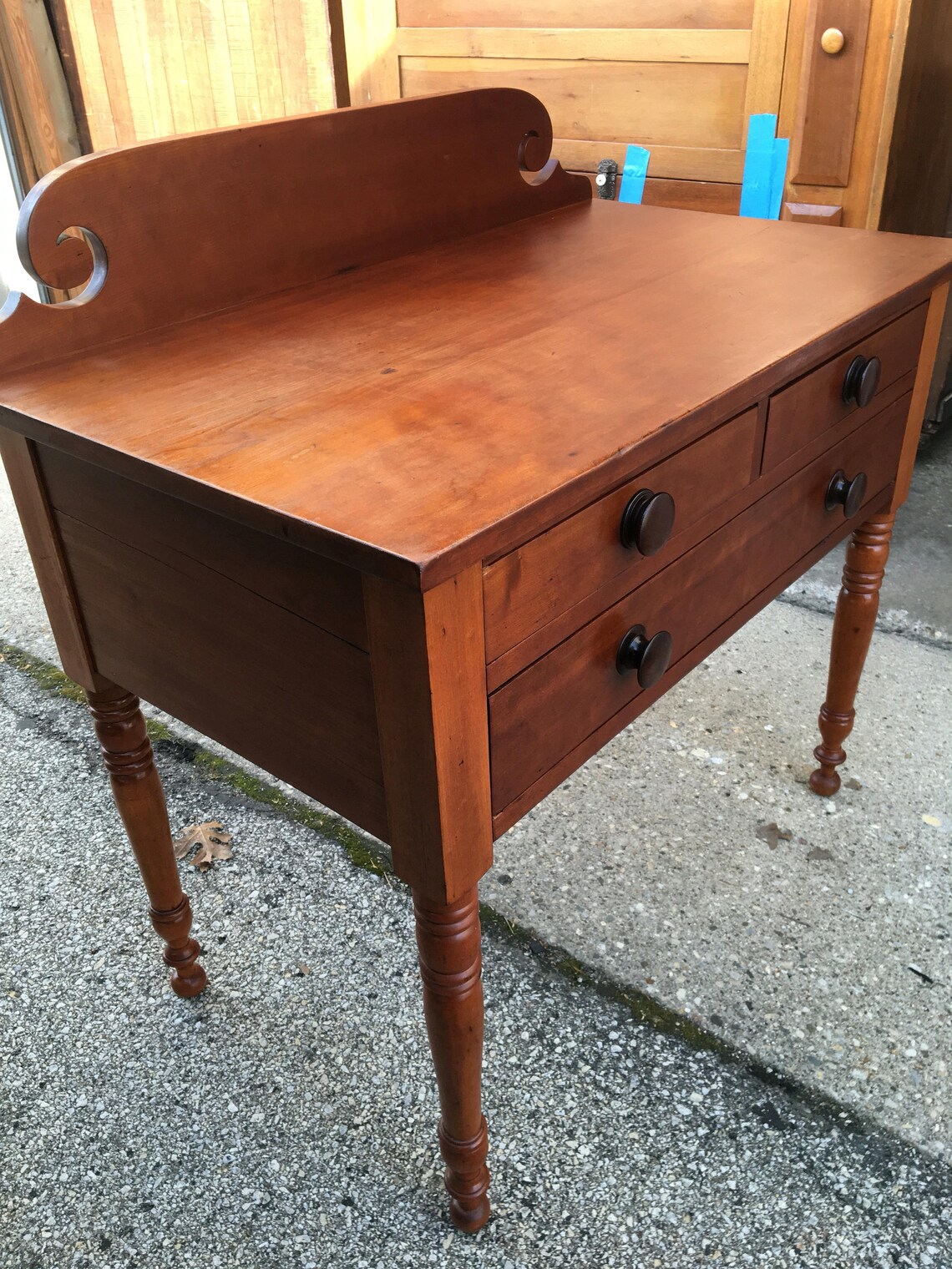 Antique Cherry Server Sideboard 3 Drawer 36.5w21.5d31h Etsy