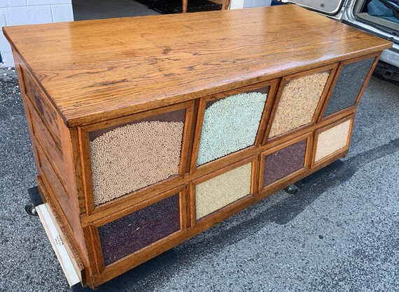 Antique Sherer Solid Oak Seed Counter 8 Drawers Excellent - Etsy