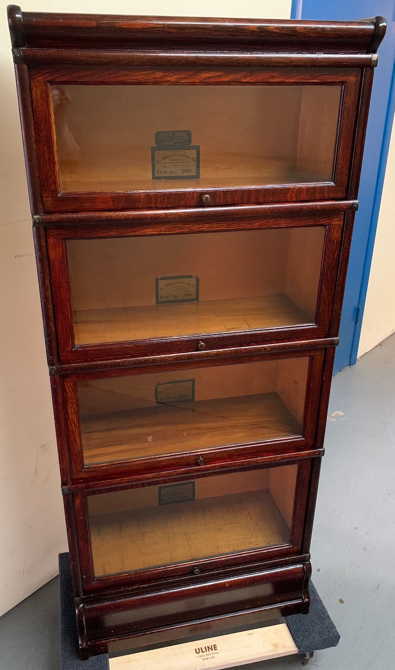 Antique Globe Wernicke Threequarter Size Oak 4 Section Etsy