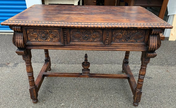 Antique library 2024 table with drawers