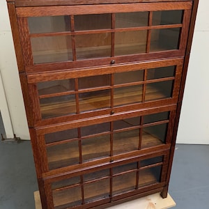 Antique solid mission oak GRM 4 stack barrister bookcase 35w12.5d58.5h arts and crafts Shipping is not free