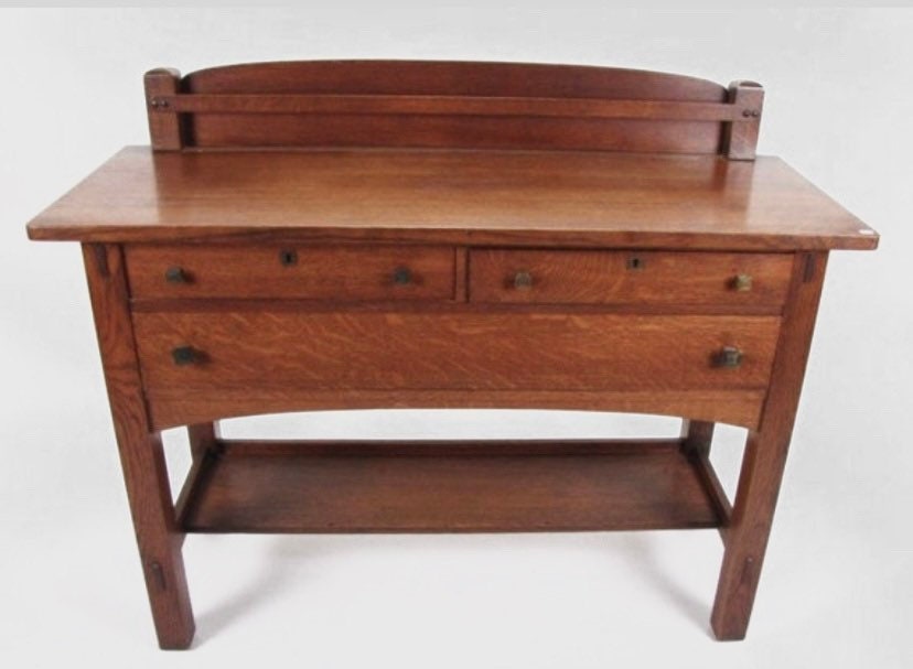 Antique Limbert Arts and Crafts Mission Oak Sideboard 51w19d42h35