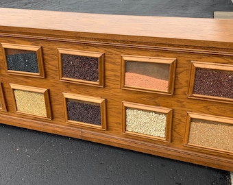 Vintage country store bean seed counter 10 drawer custom made 35h22d90w Shipping is not free