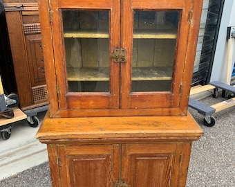 Antique Southern pine primitive diminutive stepback Cupboard 26.25w12.5d8d22.75h45h shipping is not free