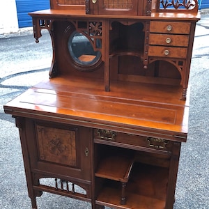 Beautiful Antique Victorian ornate desk secretary 31w20d9d30h54h shipping is not free