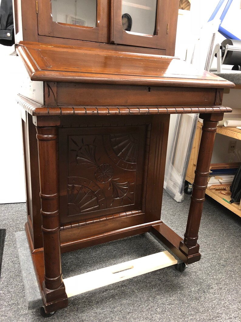 American Eastlake Victorian Secretary Bookcase Davenport Desk Etsy