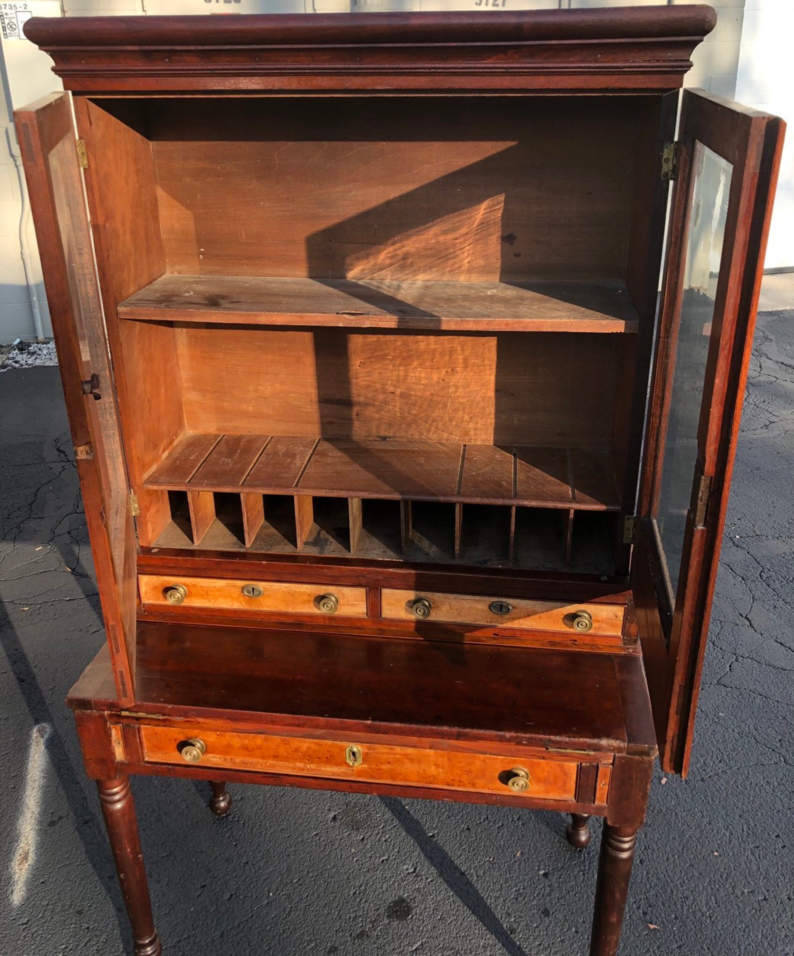 Antique Federal Desk Secretary 1800's Two Piece Etsy
