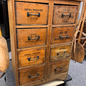 Primitive 8 drawer pine cabinet 24.5W17D34.75H shipping is not free