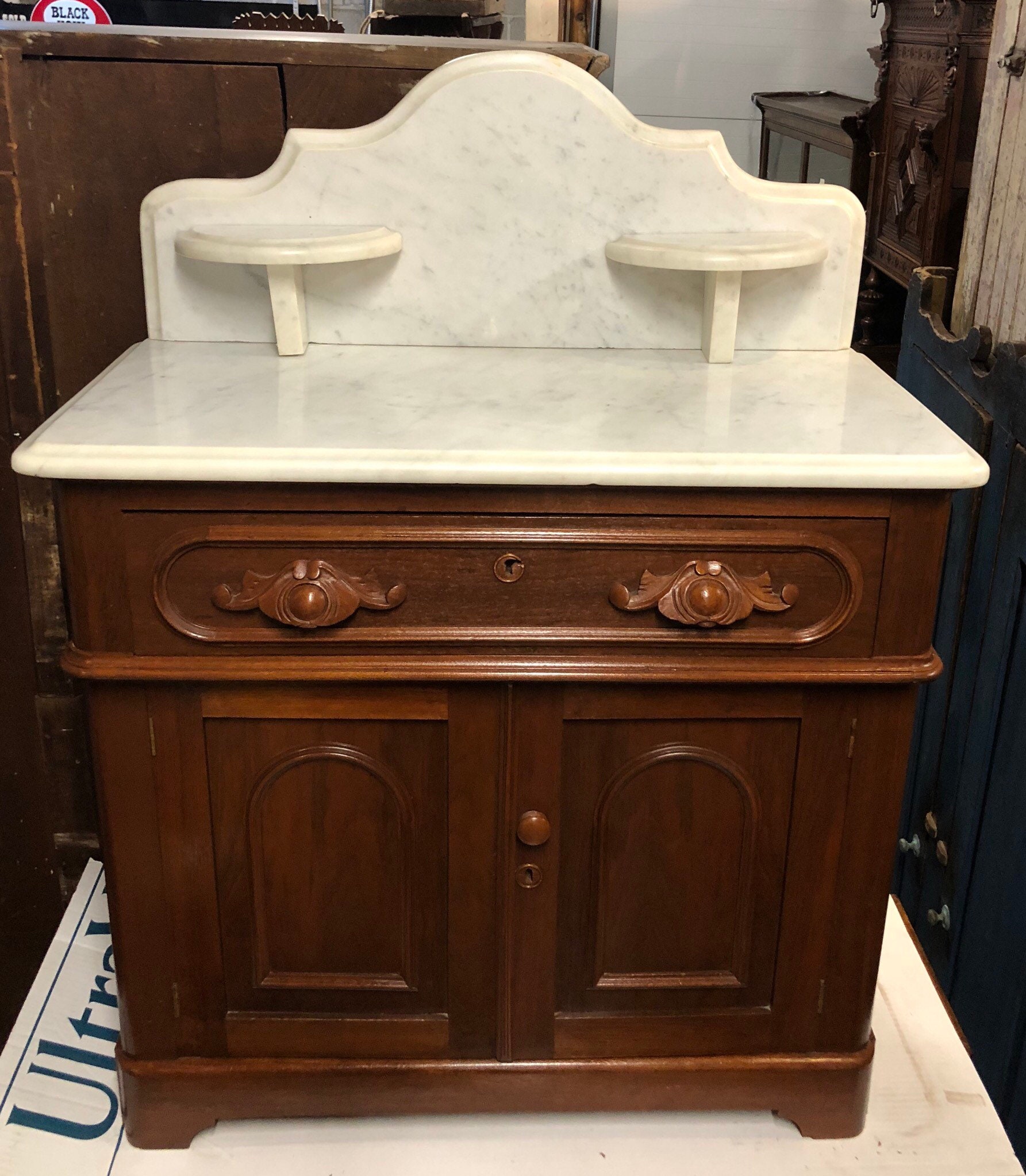 Antique Victorian Wash Stand Marble top Cherry or walnut Etsy