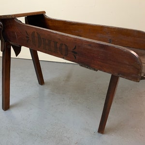 primitive 19th c Wooster Ohio corn fodder cutter 15d48w32h farm tool shipping shipping is not free