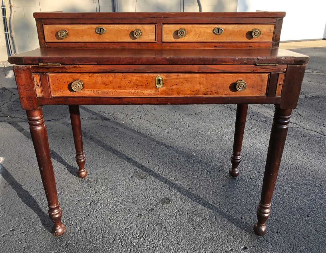 Antique Federal Desk Secretary 1800's two piece Etsy