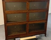 Antique high end Macey mission oak double 3 4 wide barrister bookcase 53w12d50h shipping is not free