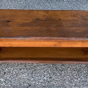 Antique primitive pennsylvania pine bench boot jack ends 48x11x15h shipping is not free