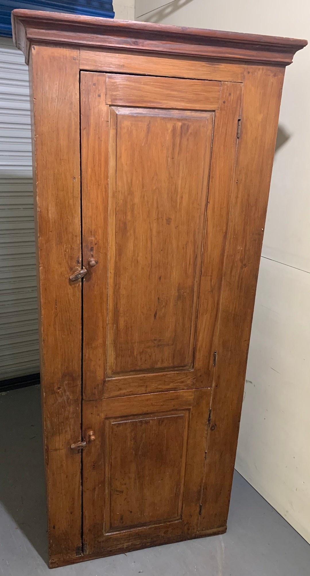 Antique Primitive California Pine 2 Door Chimney Cupboard 31.5w17.5d80h Shipping is Not