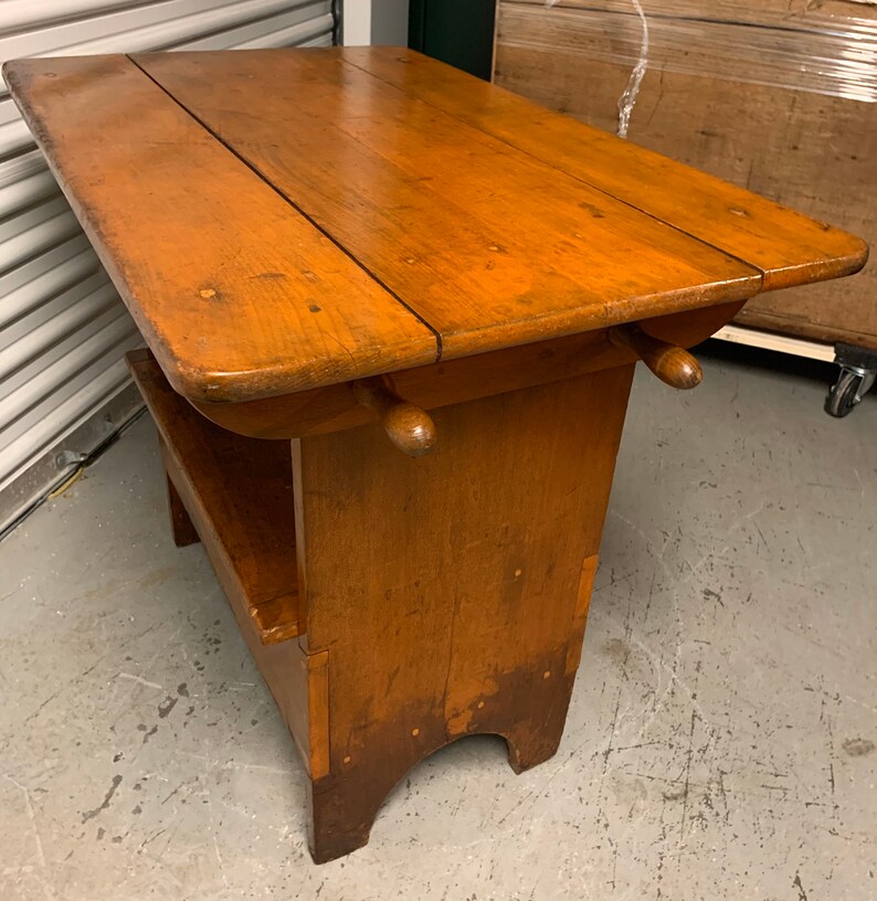 Antique Pine Hutch Table Bench Seat Smaller Size 35.5w23d28h Etsy